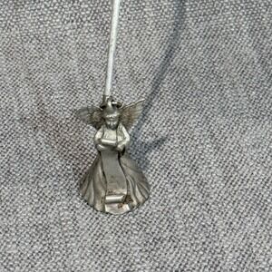 Vintage Silver Tone Angel Charm Candle Snuffer with Scroll Figurine 10.5 Inch